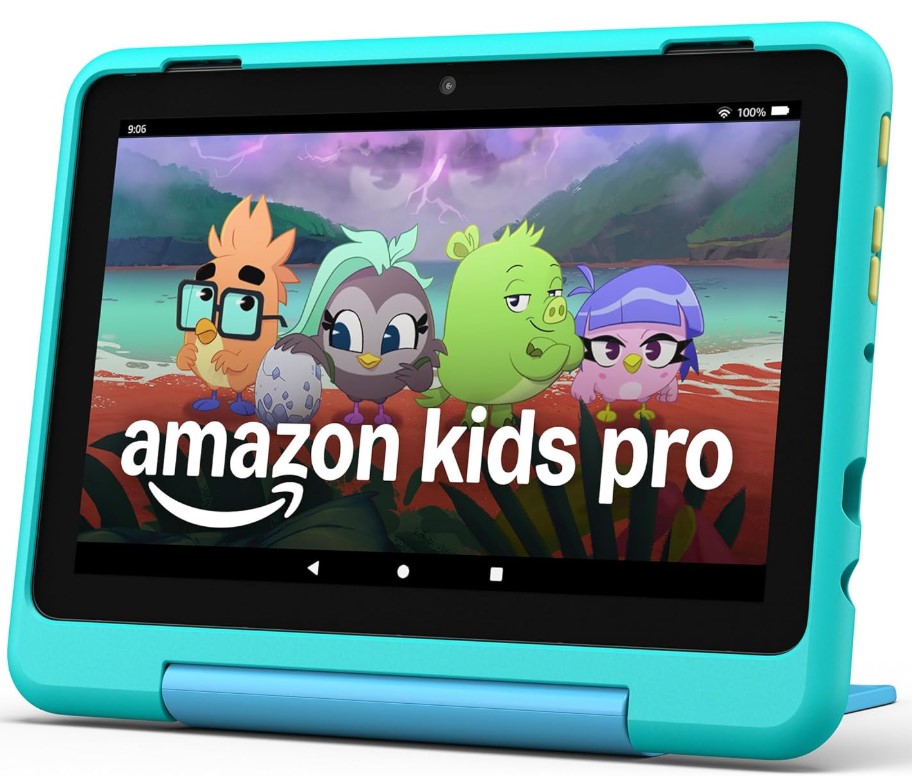 Nueva tableta Amazon Fire HD 8 Kids Pro, de 6 a 12 años. Pantalla HD brillante de 8", incluye contenido sin publicidad, controles parentales, batería de 13 horas, funda delgada para niños mayores, 64 GB, color verde azulado (lanzamiento en 2024).